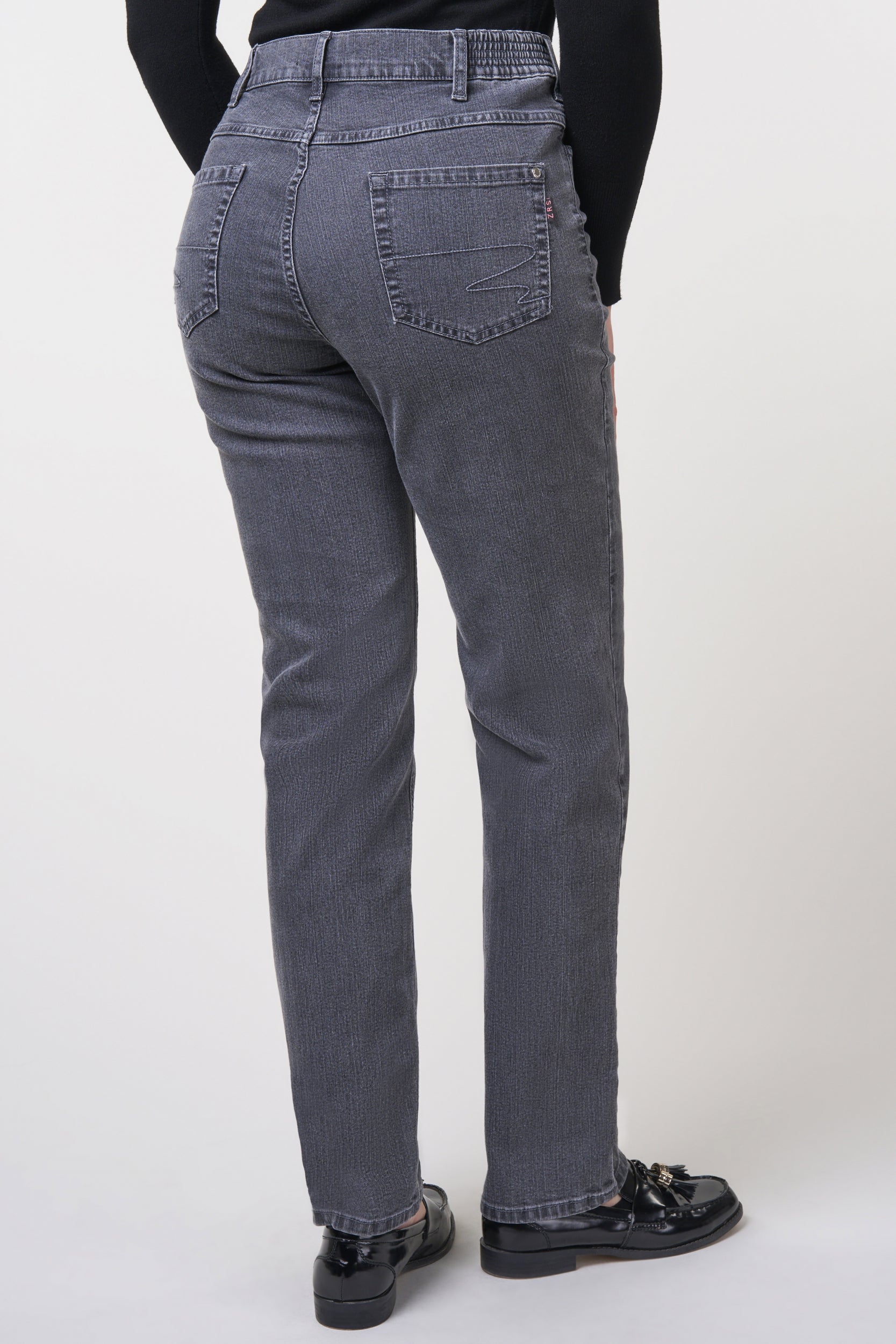 Gretha Denim Classics Straight Jeans | Dark Grey Pants ZRS