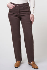 Gretha Regular Straight Pants | Brown