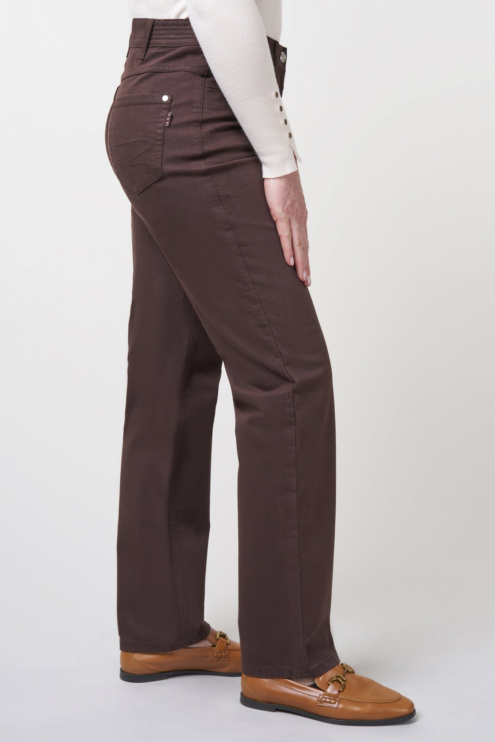 Gretha Regular Straight Pants | Brown