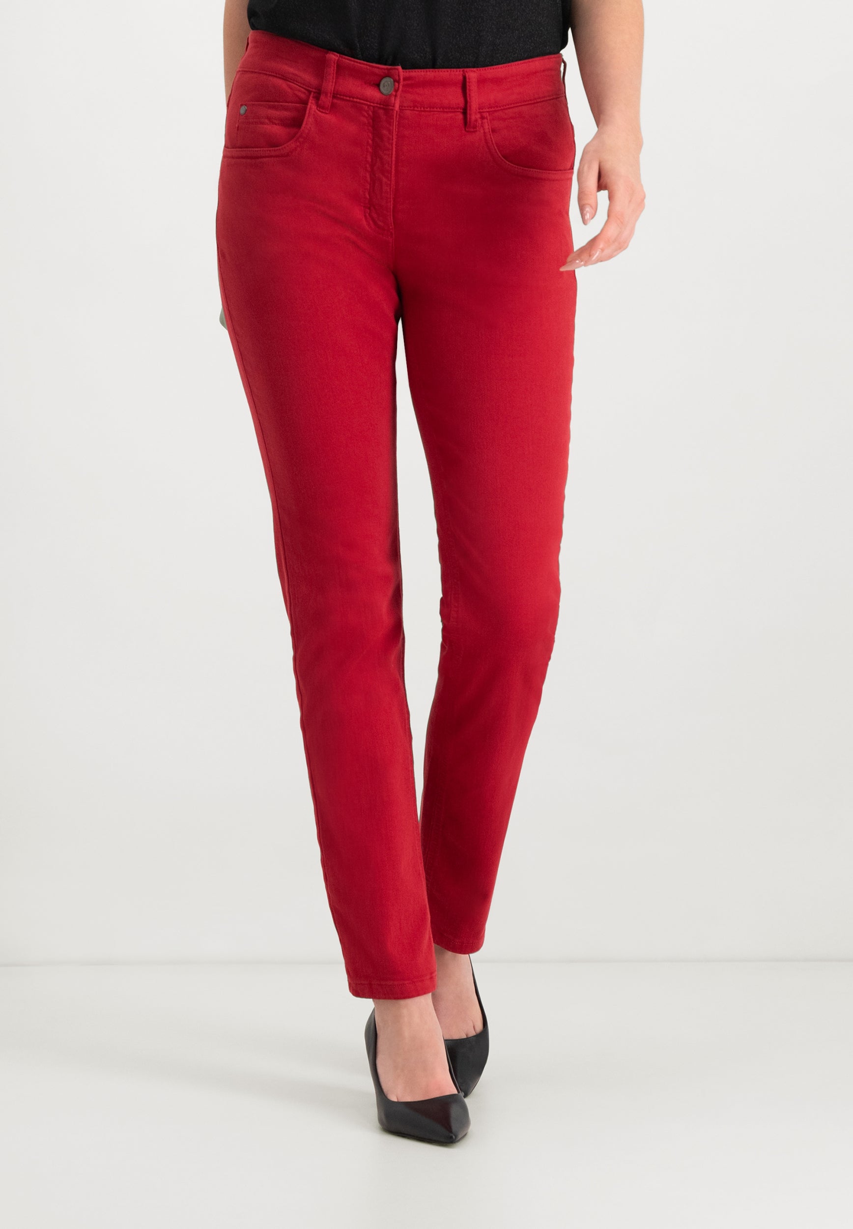 Twigie Coloured Shape-On Straight Jeans | Red Pants ZRS