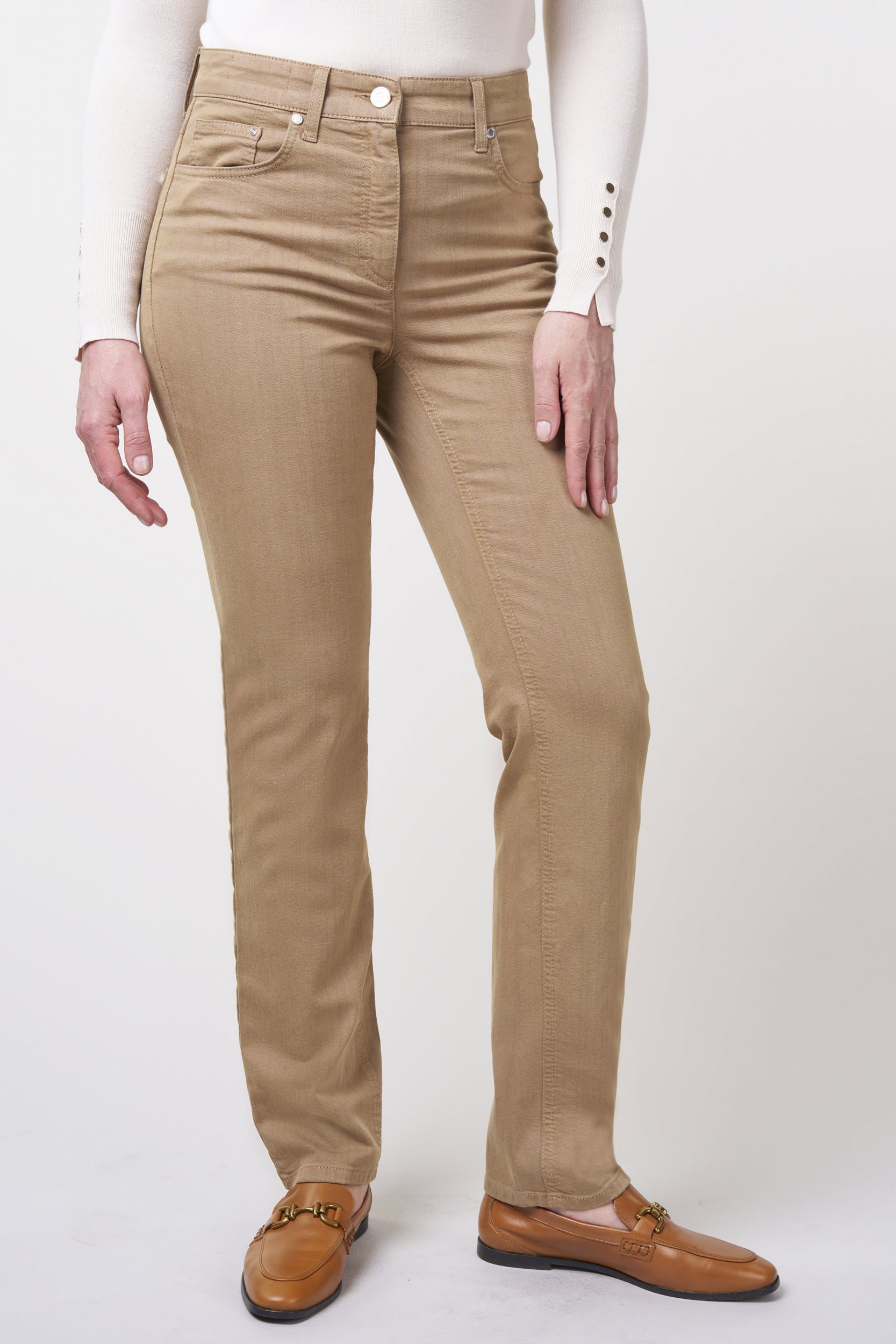 Kora Coloured Denim Classics Straight Jeans | Camel Pants ZRS