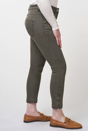 Twigie Coloured Shape-On Straight Jeans Short | Olive Pants ZRS