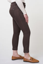 Twigie Coloured Shape-On Straight Jeans Short | Chocolate Pants ZRS