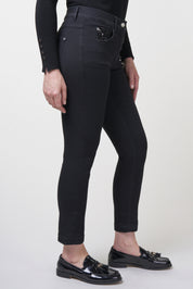 Twigie Shape-On Straight Jeans Short | Black Black Pants ZRS