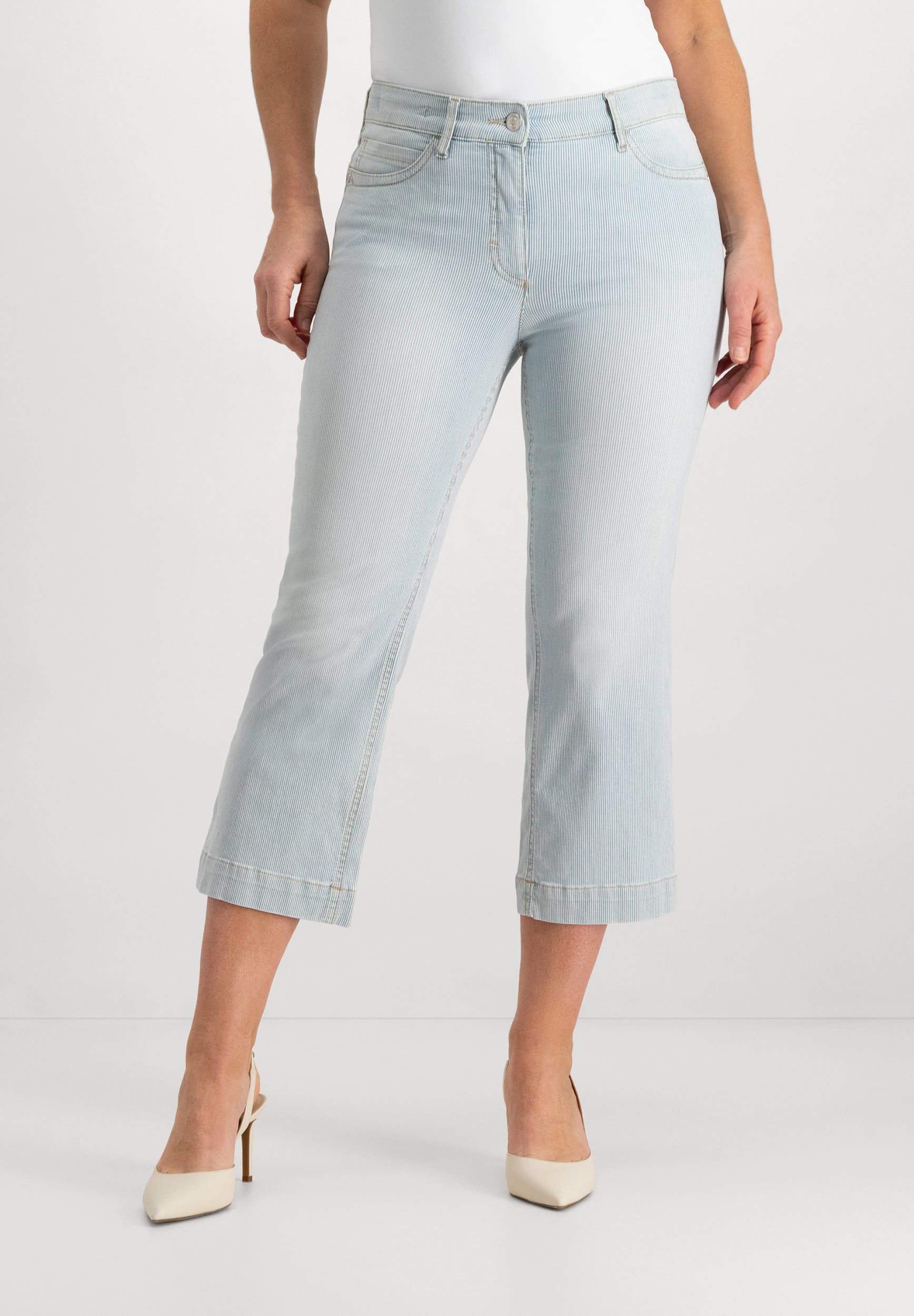 Kora Cropped Jeans | Bleach Stripes