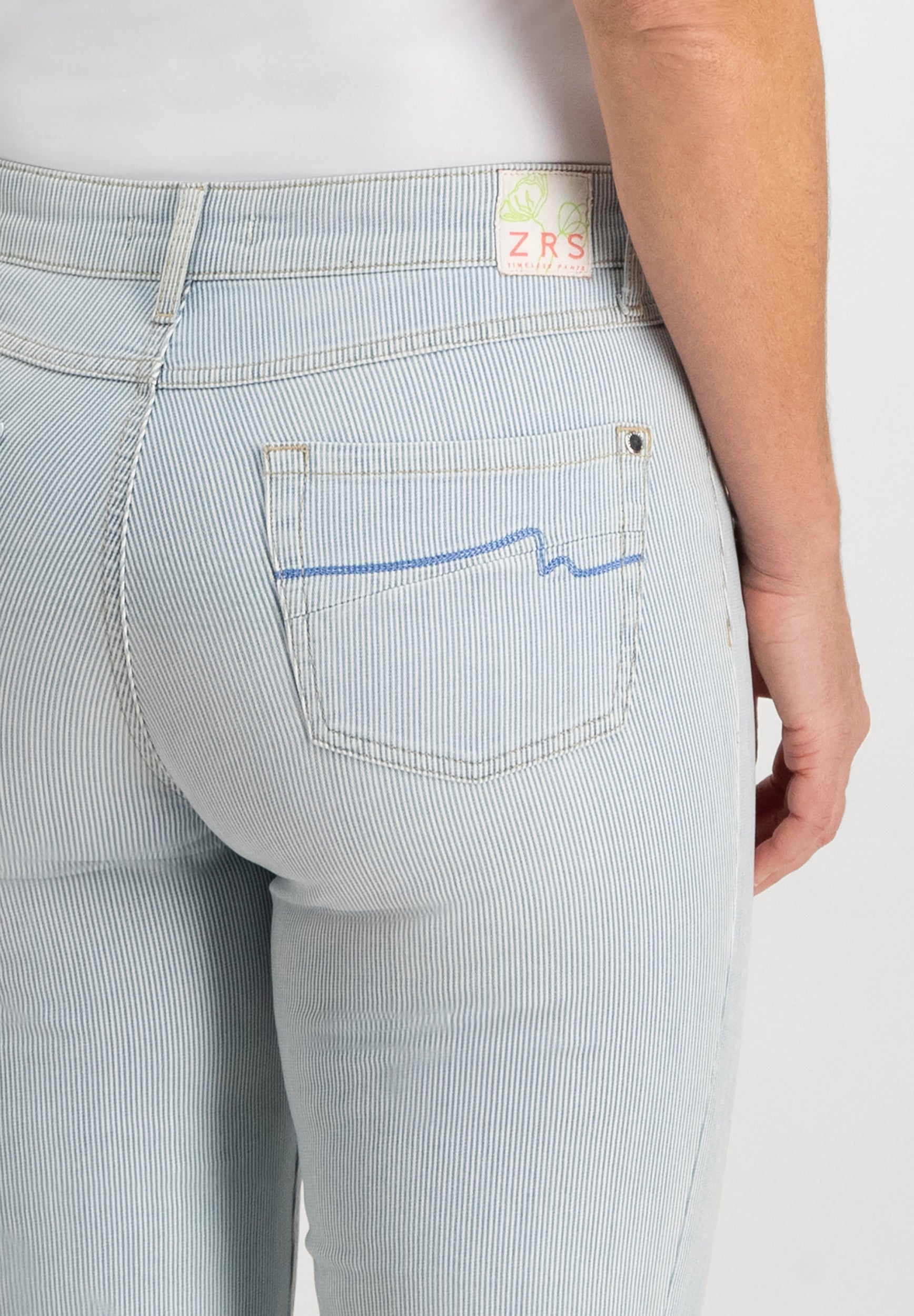 Kora Cropped Jeans | Bleach Stripes