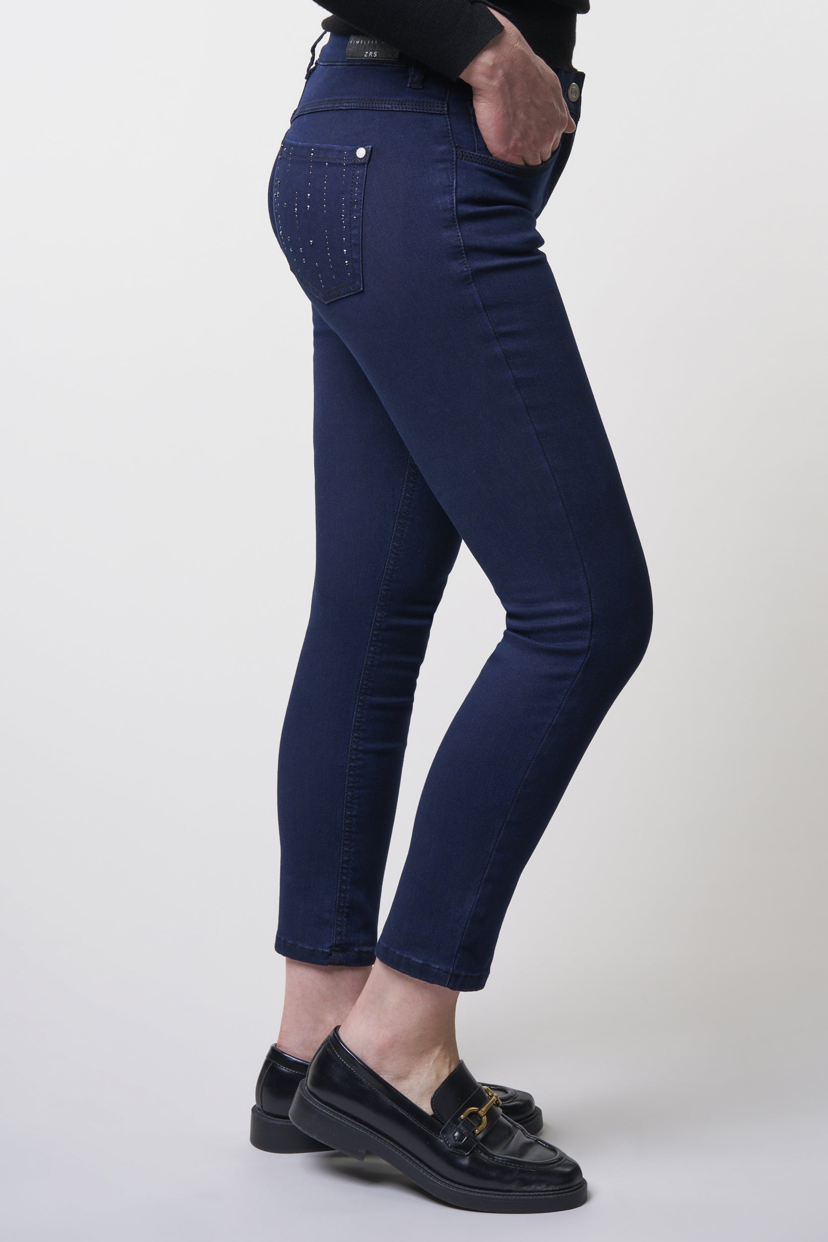 Twigie Shape-On Skinny Ankle Jeans | Blue Black Pants ZRS