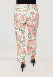 Gretha Straight Cropped Jeans | Rose Garden Print